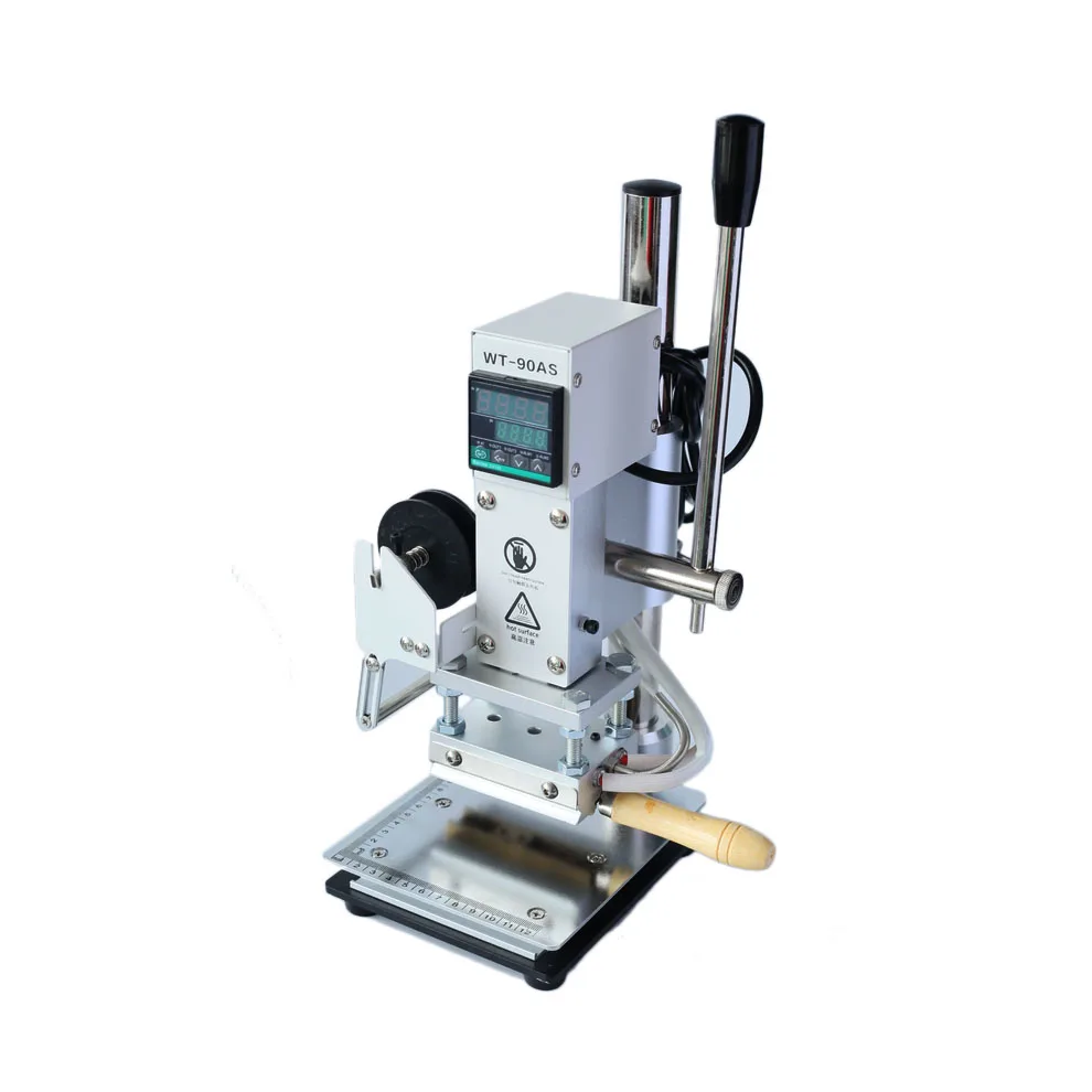 300W Multi-function Hot Foil Stamping Machine 6*9cm Pressure Mark T-slot Brass Letters Embossing Leather Wood PVC Paper Machine