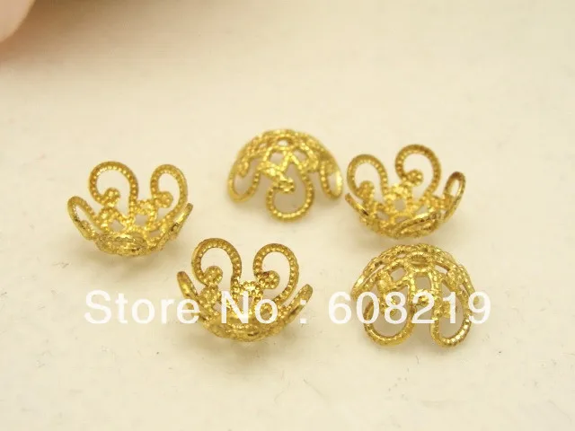 10mm Raw brass jewelry findings bead caps chain end cap  shipping free 5000pcs