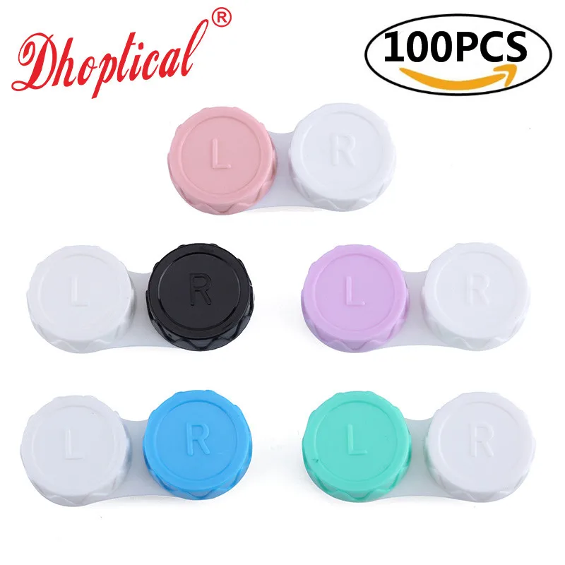 100 Pack Contact Lens Case Box  Colorful Holder Container Soak Storage Kit By dhoptical