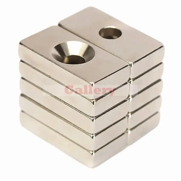 

30pcs Lot 20x10x4mm 4mm Hole Super Strong Block Rare Earth Neodymium Magnet Generator