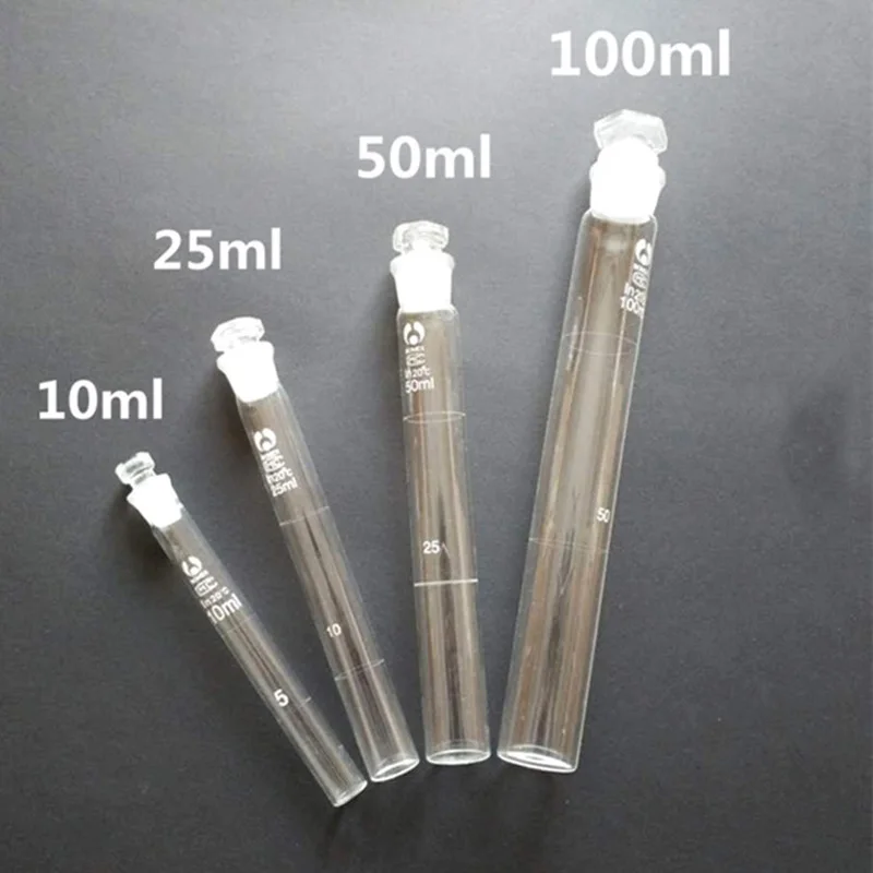 

10ml 25ml 50ml 100ml Color Comparison Tubes Colorimetric Cylinder Pipettes With Stoppers,10pcs for each