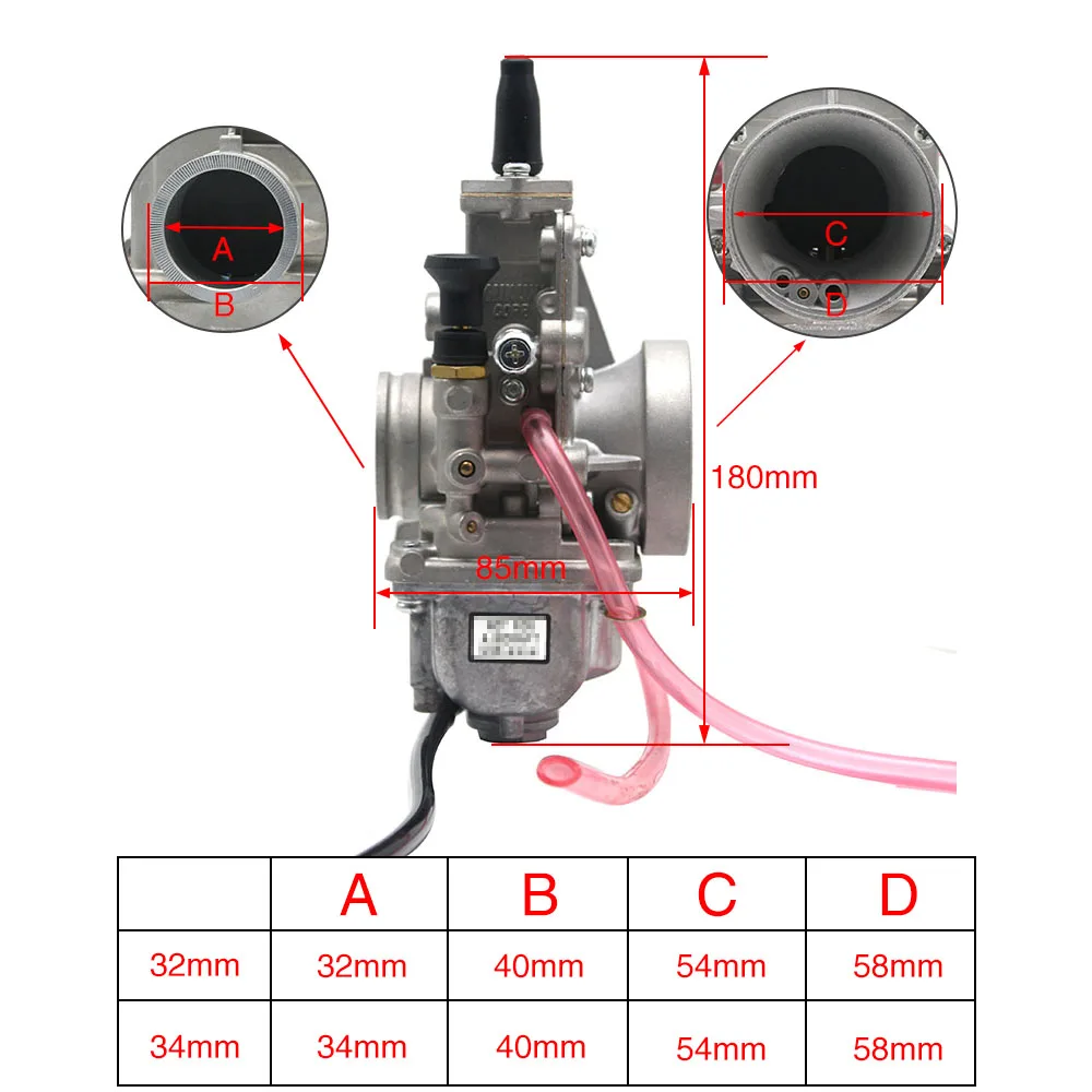 Sclmotos - Mikuni TM28mm TM30mm TM32mm TM34mm TM38mm Motorcycle Carburetor Carb Flat Slide Motocross Scooter for Kawasaki KX250