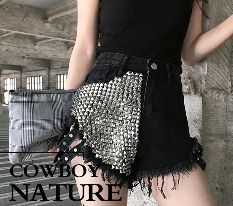 new bf rivet loose wide leg shorts women