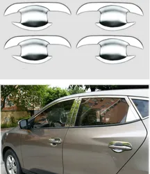 FUNDUOO For Hyundai IX35 Tucson 2009-2014  ABS Chrome Door Handle Cup Bowl Cover Trim Sticker Styling