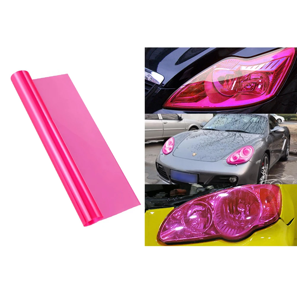 30X60 Cm Pink Car Sticker Smoke Fog Light HeadLight Taillight Tint Vinyl Film Sheet Car Decals Car Styling