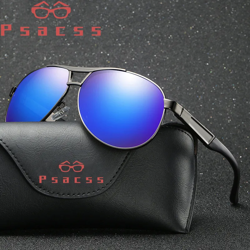 

Psacss Classic Pilot Polarized Sunglasses Men Vintage Metal Frame Retro Brand Designer Male Fashion Driving Sun Glasses UV400