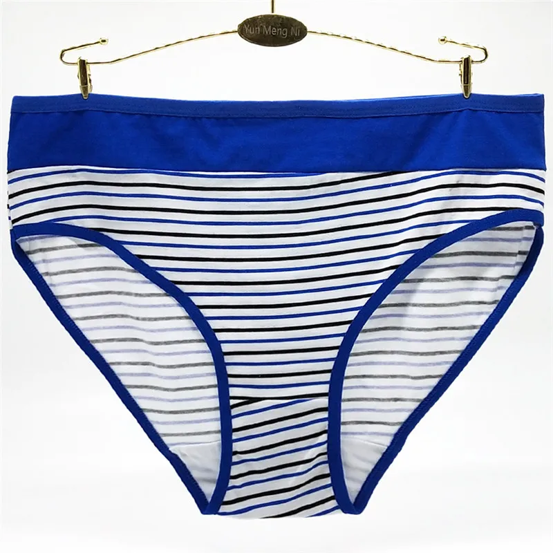 Hot Selling New 2XL/3XL/4XL Striped Large Size Ladies Panties Plus Size Cotton Large Briefs Women's Pants Underwear 89317