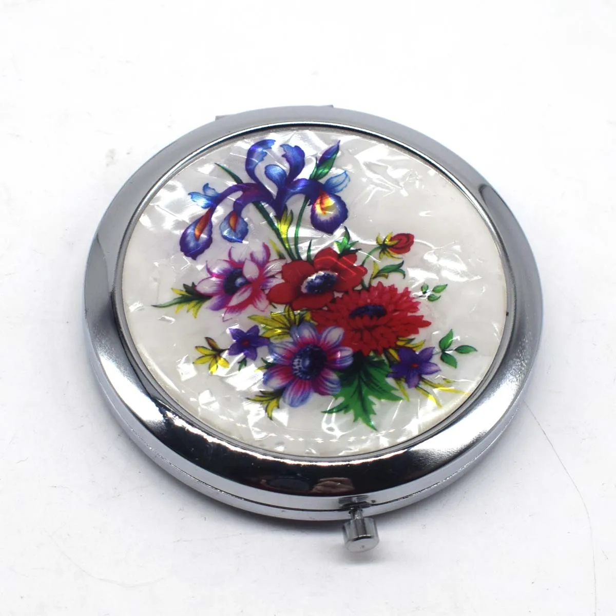 Mini Makeup Compact Pocket Mirror Flower Butterfly Bamboo Metal Portable Two-side Folding Makeup Mirror Vintage Cosmetic Mirrors