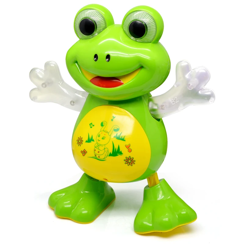 YIJUN New Electronic Dancing Frog Pet Toys Robot doll Toys Light Music Universal Interactive Toys Children Toys Brithday Gifts