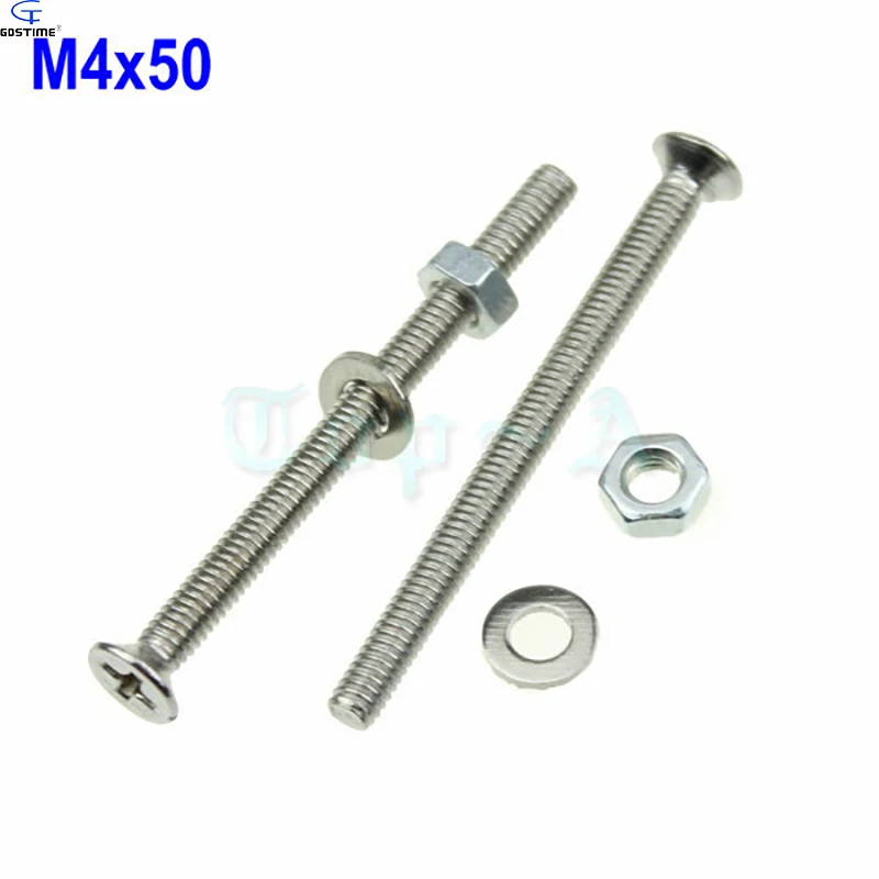 

Gdstime 500pcs Lot Metric M4x50 mm 304 Stainless Steel Cross Recessed Phillips Head Screws for PC Computer Case Fan 120mm