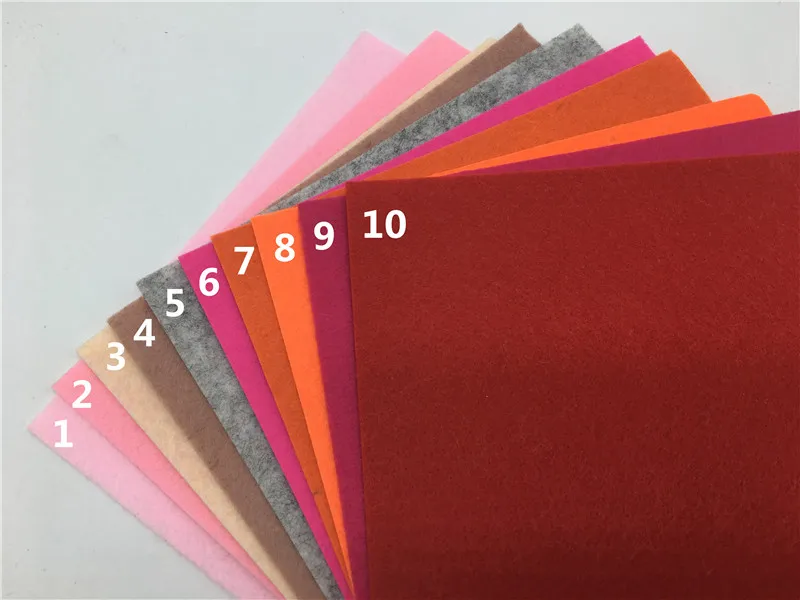 40pcs/set 40 colors Polyester Felt Fabric Non-woven Cloth DIY Handmade Sewing Home Decor Material Thickness 1mm Mix Color