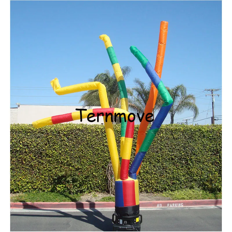 multi leg Promotional air dancer 5 tube colorful inflatable clown sky dancer funny sky dancer tube man for advertising