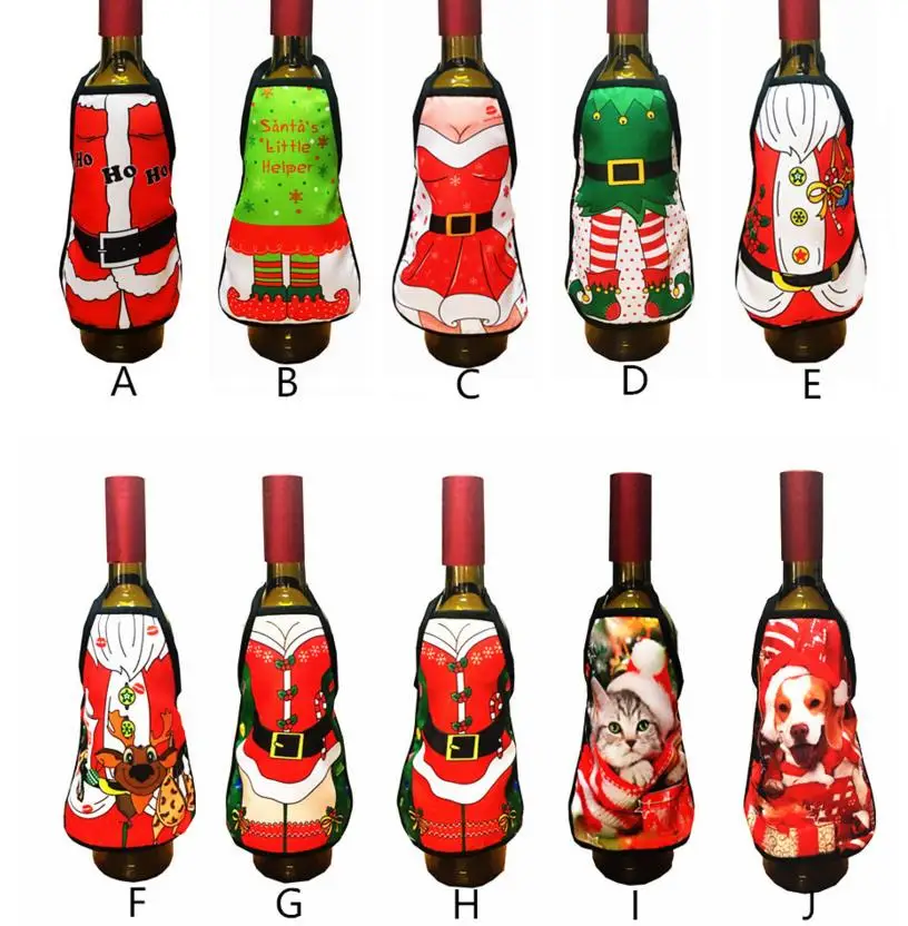 Mini Wine Bottle Apron Cover Birthday Wedding Anniversary Christmas Funny Gift  Idea For Dinner BBQ Festive Holiday Decor favor