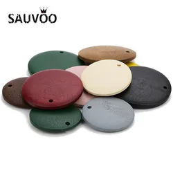 SAUVOO 30Pcs 20/25/30mm Dia Flat Round Wooden Beads 1.5mm Straight Hole Loose Wood Spacer Beads For Diy Bracelet Jewelry Making