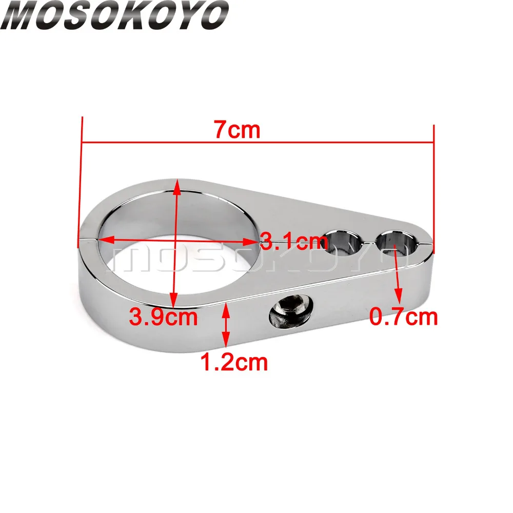 2X Chrome Motorcycle 32mm Brake Cable Clamp 1-1/4\