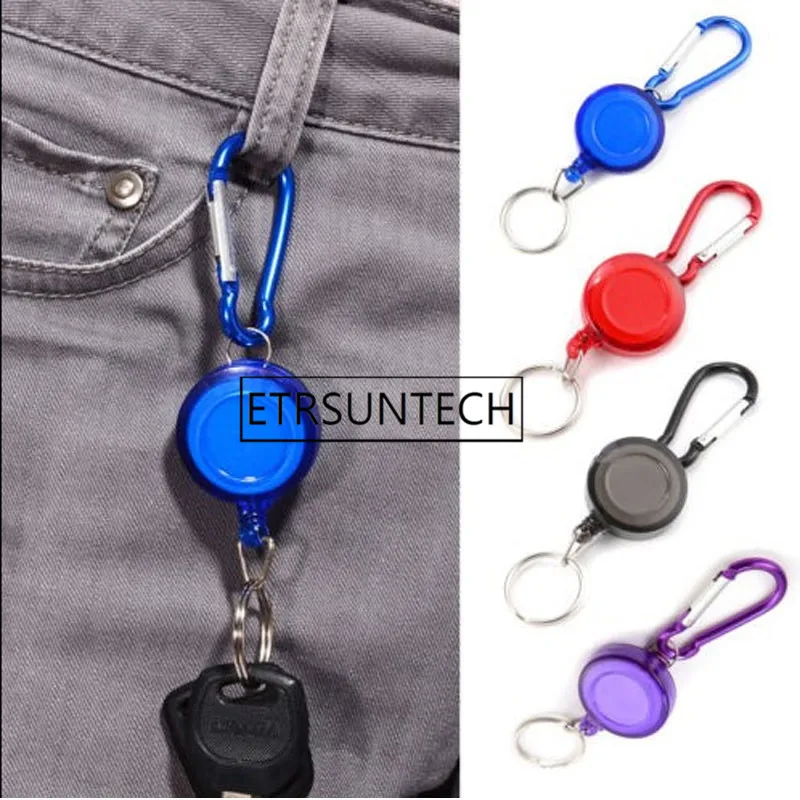 300pcs Retractable Key Chain High Resilient Telescopic Rope Key Ring Anti Lose Anti-theft Stretch Keychain Outdoor Tool