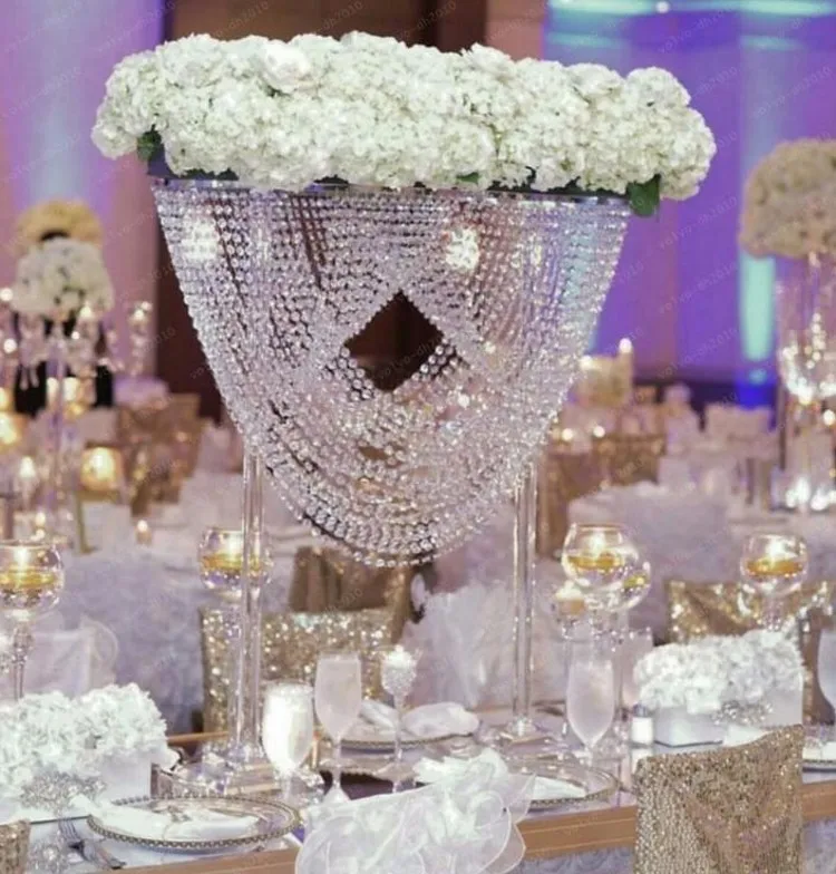 

80CM height crystal wedding road lead props wedding cake stand table certerpieces event party decoration wedding flower holder