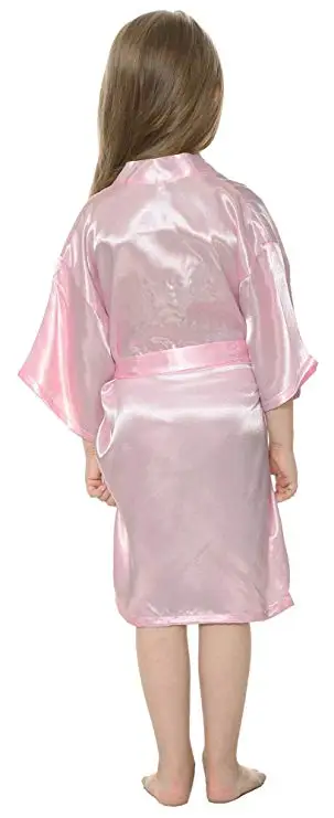 Trẻ em Rắn Satin Rayon Kimono Áo Choàng Áo Choàng Phù Dâu Rắn Áo Choàng Tắm Trẻ Em Áo Ngủ Quần Áo Ngủ Áo Gow