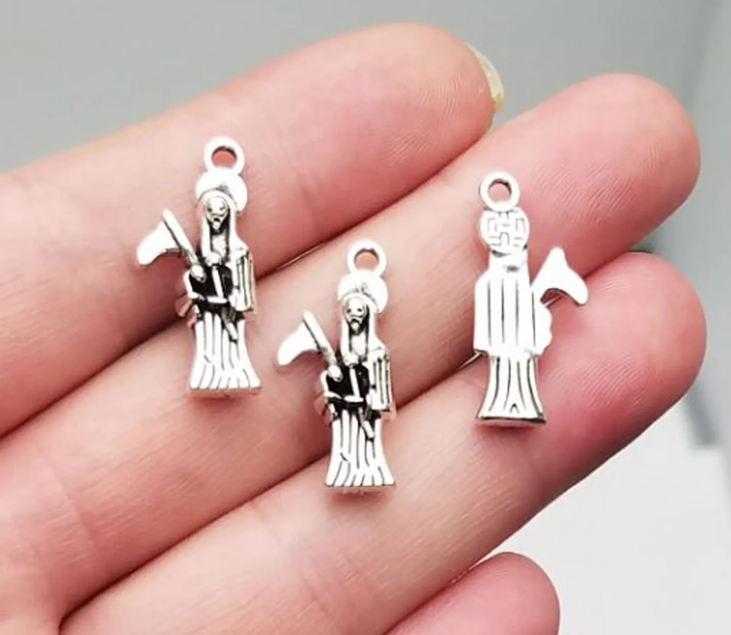 20pcs/lot--23x10mm Antique Silver Plated Death God Charms Halloween Pendants For DIY Supplies Jewelry Making Finding Accessories