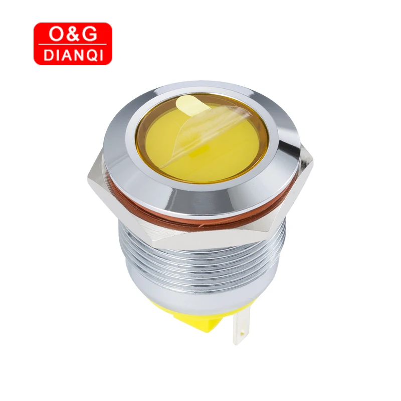 IP66 Waterproof One Color Flashing LED Metal Warning Indicator Light 19mm Pilot Signal Lamp 3V 6V 12V 24V 36V DC with Wire