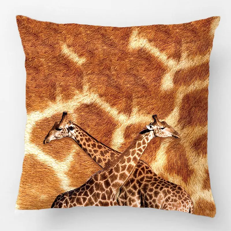 Two Giraffes Cross Togather Pillows Options Wedding Decorative Cushion Cover Pillow Case Customize Gift For Sofa Seat Pillowcase