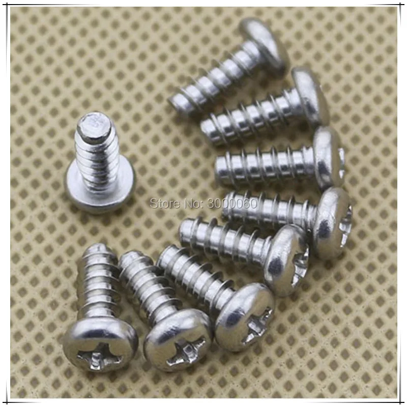 M5*12mm Stainless Steel 304 A2 Cross Recessed Round Head Tapping Screws With Flat End 300pcs/Lot