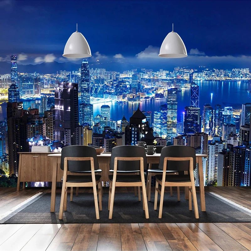 Custom Mural Wallpaper Modern City Scenery 3D Photo Wall Papers Home Decor Office work Study Room Wall Decor Papel De Parede 3D