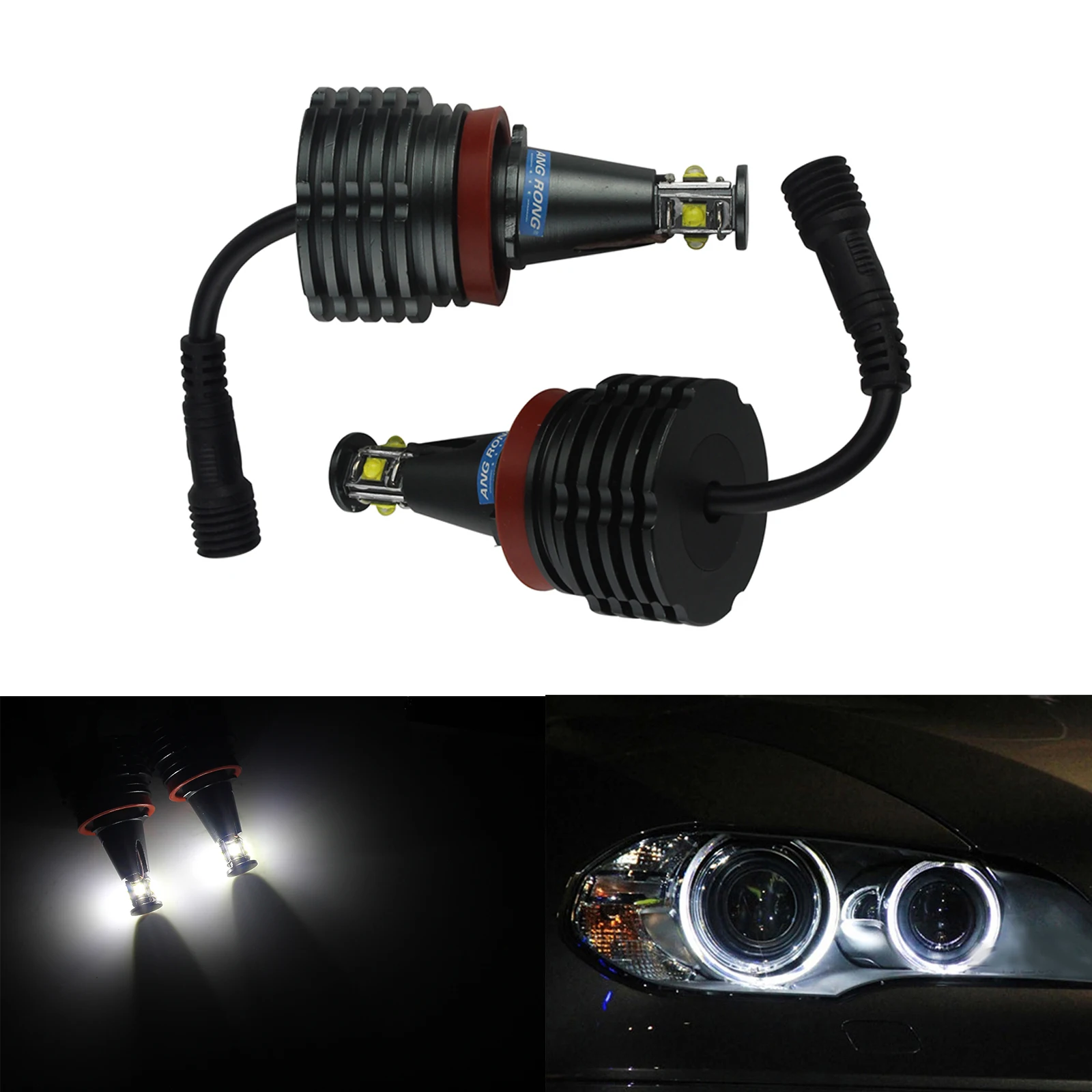 ANGRONG H8 20W Xenon White LED Angel Eyes Marker Light 6000K Bulb Canbus For BMW 3-Series E92 Coupe 328i 328xi 335i 07-12