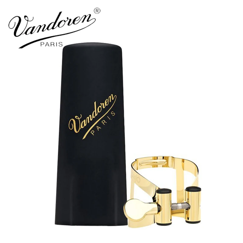 

France Vandoren LC57DP M/O Ligature and Plastic Cap for Alto Saxophone; Gilded Finish