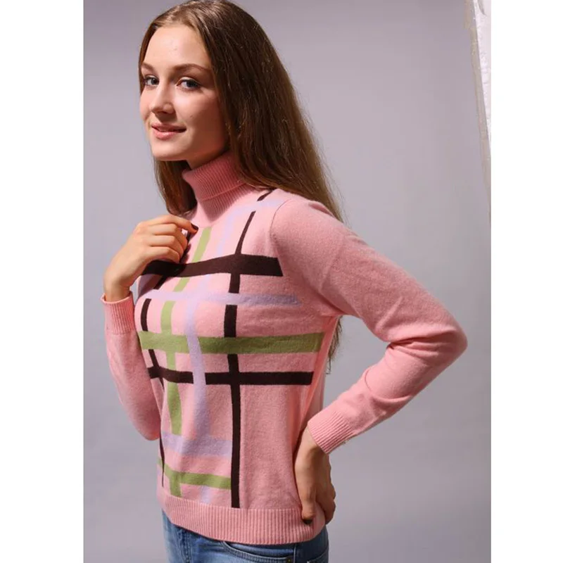 

Cashmere Sweater Women Turtleneck Pink Pullover Natural Fabric Soft Warm High Quality Clearance Sale Free Shipping