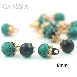 10pcs/lot Size:8mm Green Color Imitation Crystal Buttons Sewing for Shirt Button DIY Scrapbooking Accessories(SS-98-6)