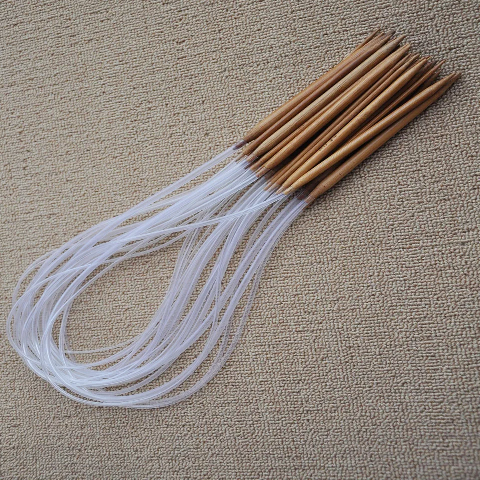 18Pairs SET 2mm-10mm 60cm long 23 inch Circular carbonized Bamboo han knitting Needles smooth finish craft DIY accessories tool