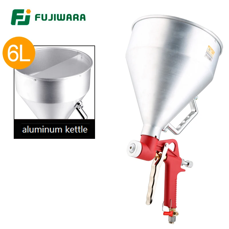 FUJIWARA Diatom Mud Spray Gun Lacquer Spray Gun 3-nozzle Spraying Machine Embossed Paint Spray Gun