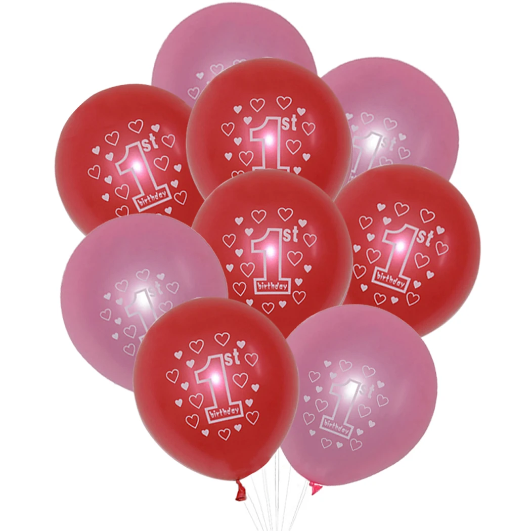 20PCS Birthday Balloons Number 1st Printed Number Party Latex Balloons Birthday Balloon Set Party Decor