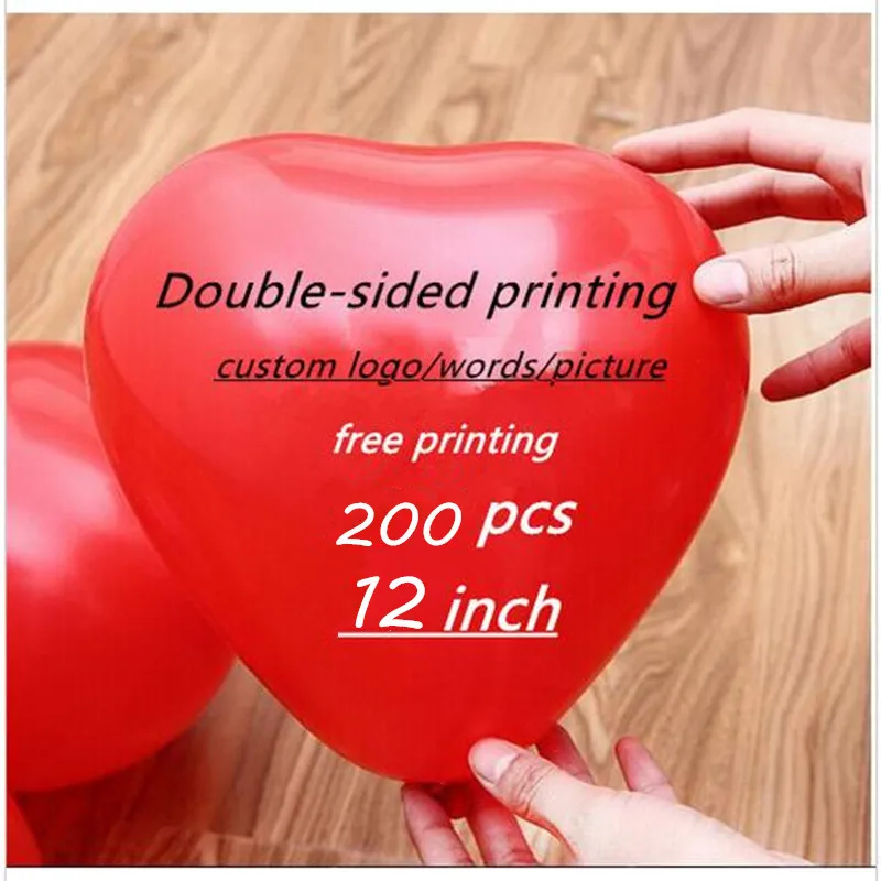 12 inches 2.2 g custom advertising balloon promotion balloon heart  round latex balloon Logo round 200 units / batch