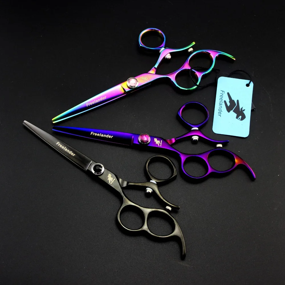 6.0in. Freelander Rotate the handle Profissional Hairdressing Scissors Cutting Scissors Set Barber Shears High Quality Salon