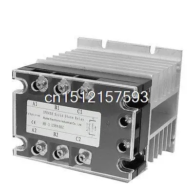 

DC-AC 40A 5-32VDC/ 380VAC 3 Phase SSR Solid State Relay w Heat Sink Vducx