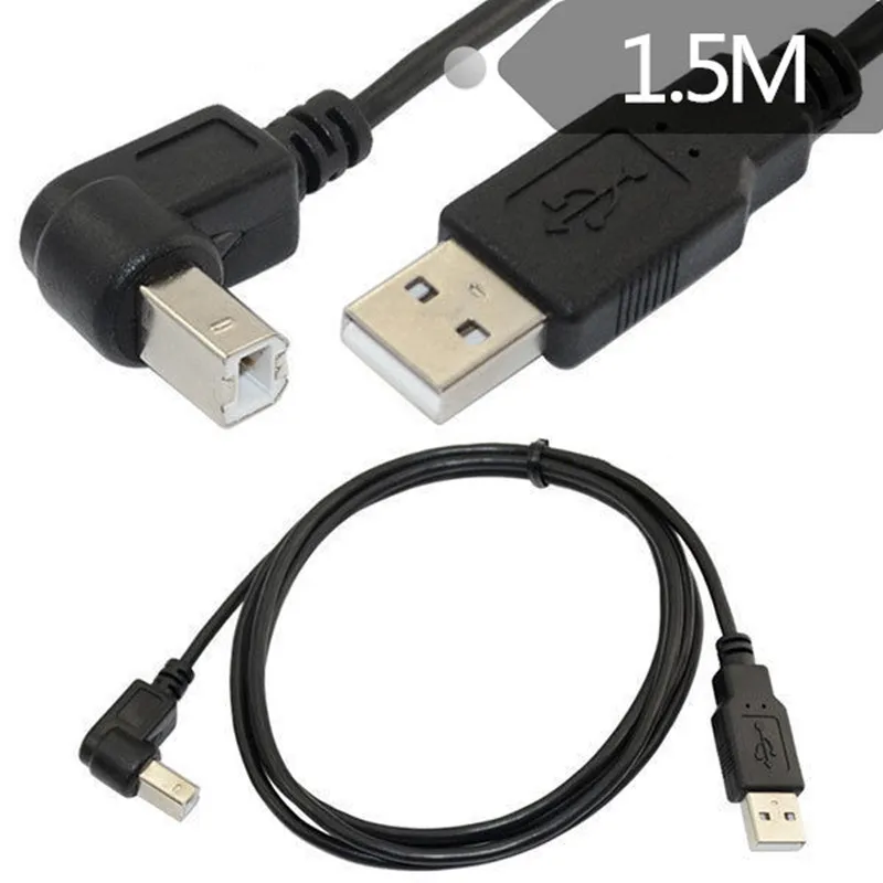 USB 2.0 A 타입 수 to B 타입 수 90 도 상하 좌우 각도 USB 2.0 프린터 스캐너 케이블, 1.5m, 5 피트, 150cm