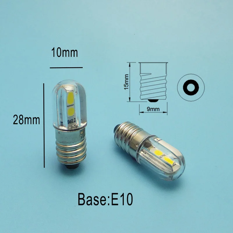 100PCS 6V t4w ba9s e10 LED Bulb LIndicator Light H21W BAY9S 12V SMD 48V 24V to 60V Wholesale