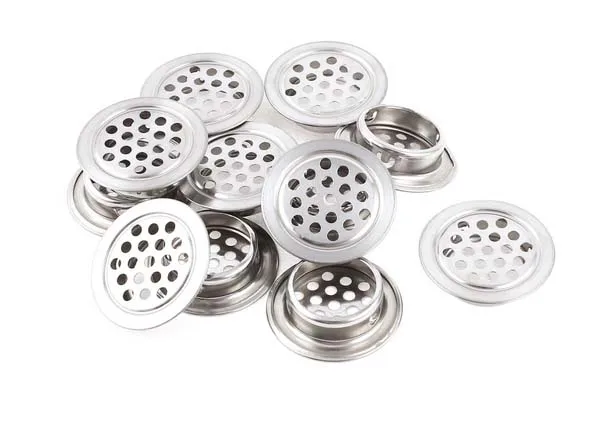 Best Promotion Wholesale Price 60 Pcs Silver Tone Stainless Steel Perforated Mesh Cabinet Air Vents Mini Louvers 25mm