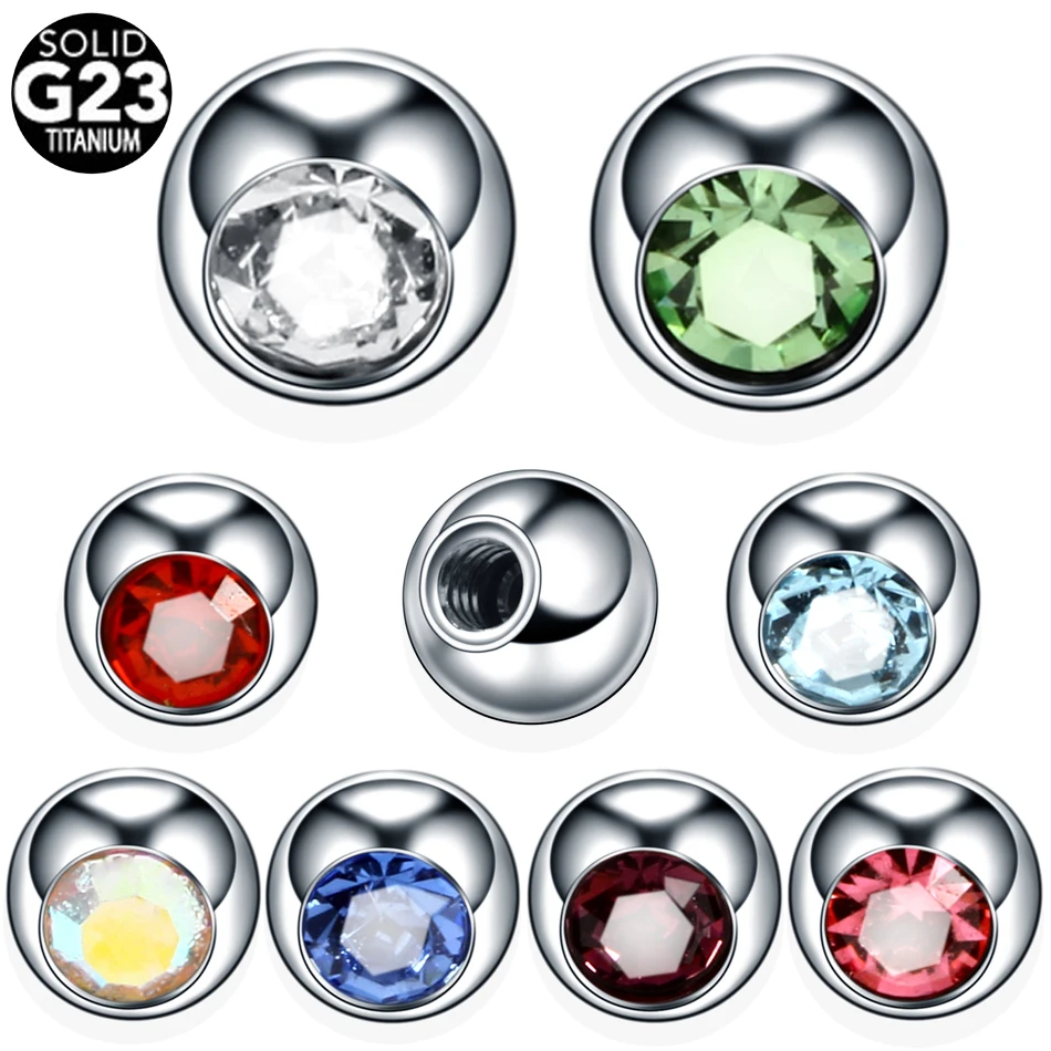 10Pcs/lot G23 Titanium Replacement Spare Balls Labret Tongue Ring Belly Eyebrow Ear Piercing Attachment 16G 14G DIY Body Jewelry