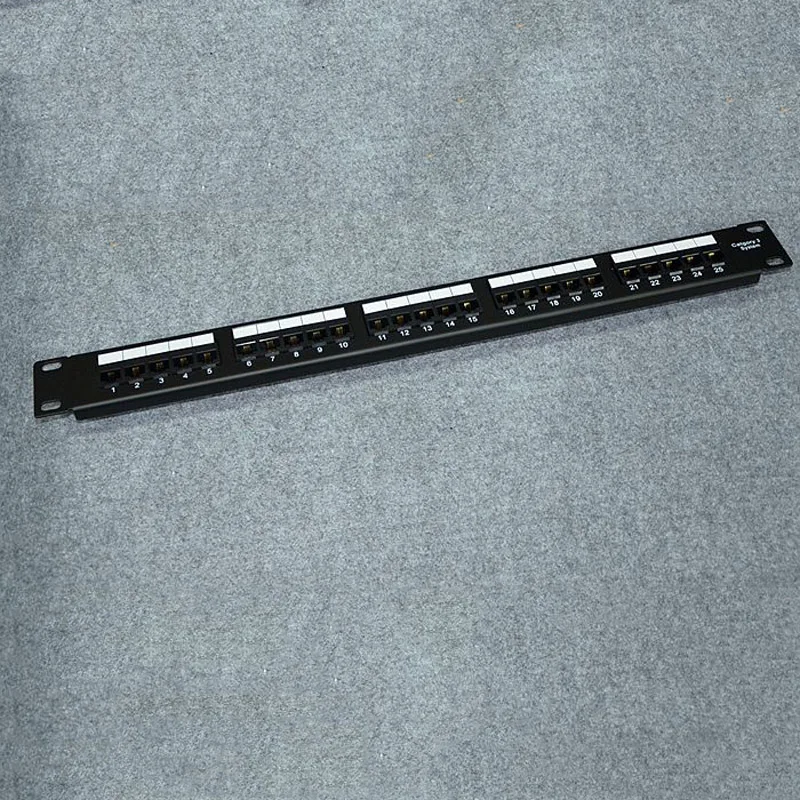 19" Cabinet Rack 25 Port Telephone Patch Panel Modular 110 Voice Distribution Frame RJ11 4C Cable Adapter Modular Keystone Jack