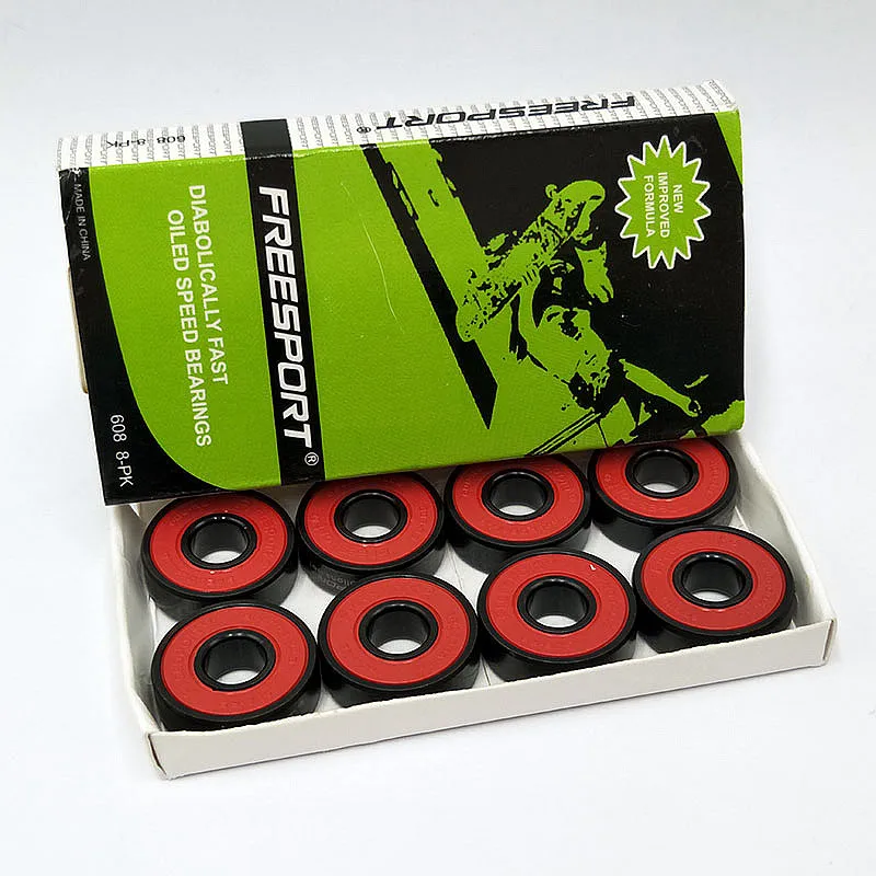 8 sztuk FREESPORT Speedballs 608-RS diabolicznie szybko olejowane prędkość hybrydowe łożyska ceramiczne 8*22*7mm garnitur deskorolka/koła longboardu