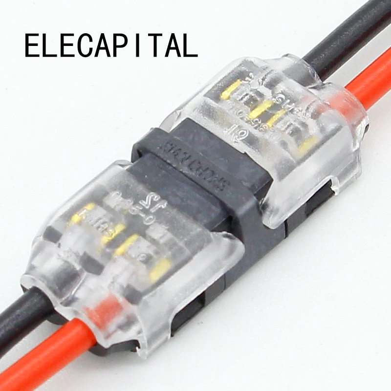 5 pcs 2pin Spring Connector wire with no welding no screws Quick Connector cable clamp Terminal Block 2 Way Easy for led strip