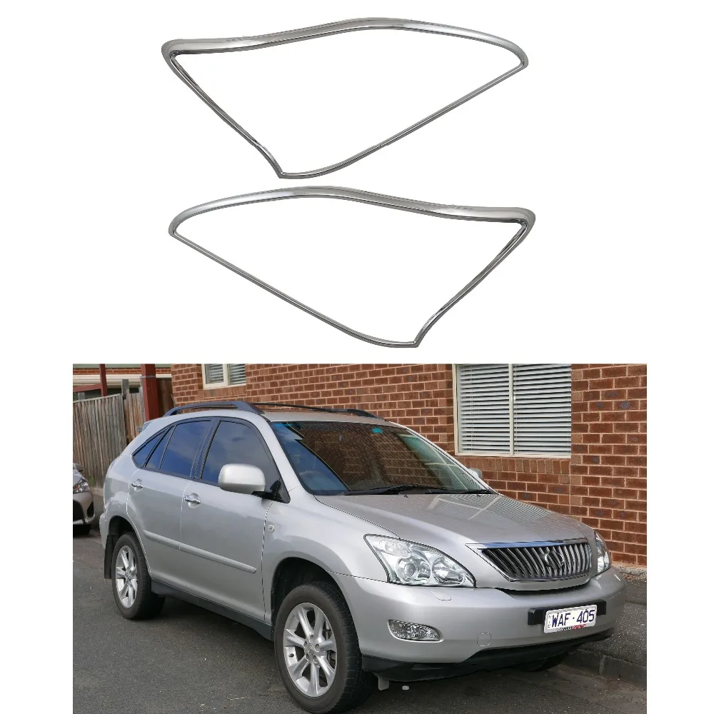 

High-quality Head Light Lamp Cover Trim Frame Protector Sticker Car Styling Accessory 2PCS For Lexus XU30 RX330 RX350 2003-2008