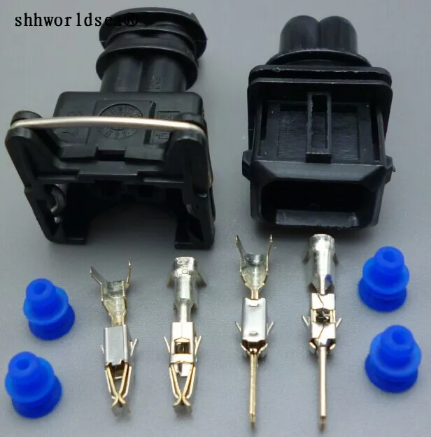 shhworldsea 2pin male female plug electrical auto connector Car fuel injector connector 106462-1 EV1 282762-1