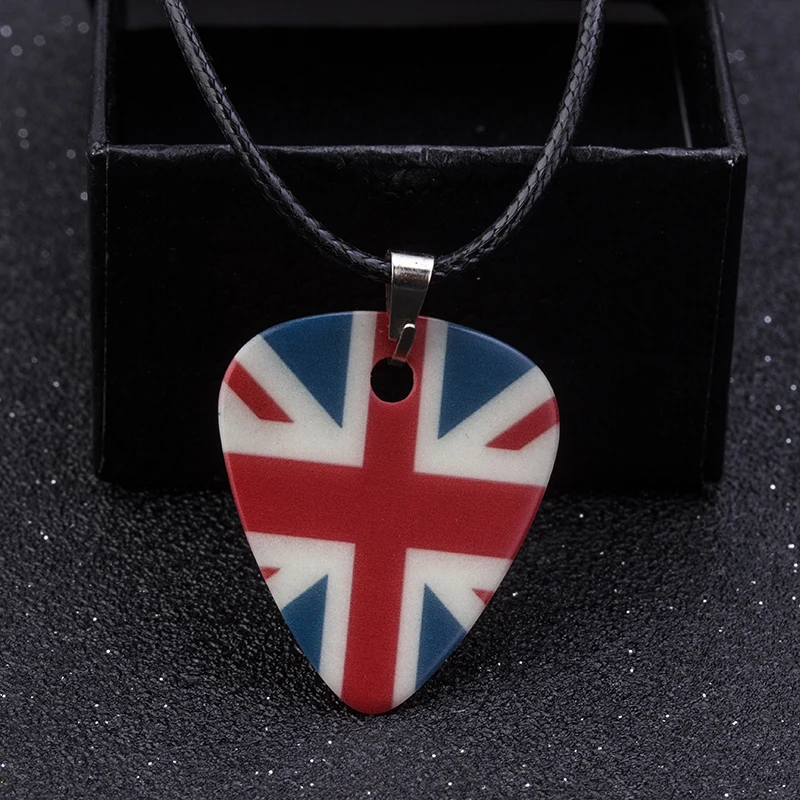 SOACH-collar de púas de guitarra, colgante con forma de cruz y bandera, 1mm, 2016