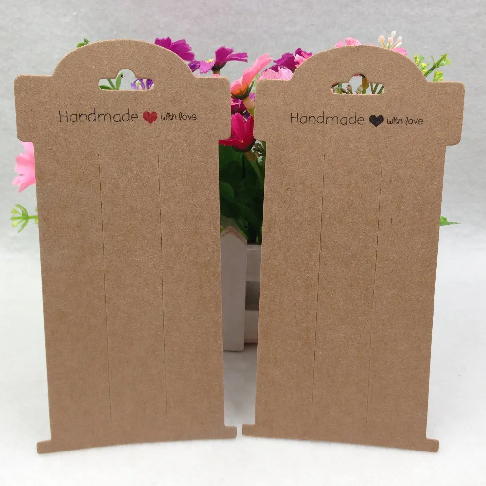 

200pcs 16*8cm Kraft Paper Hair Clip Cards Jewelry packing Hairpin Cards Hanging women Hair Accessory Packaging Displays Cards