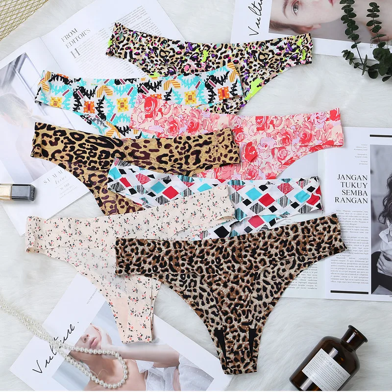 Sexy Leopard Woman Panties Cotton Crotch Underwear Colored Thongs Women\'s Seamless Underpants Breathable Female Calcinha Lingere