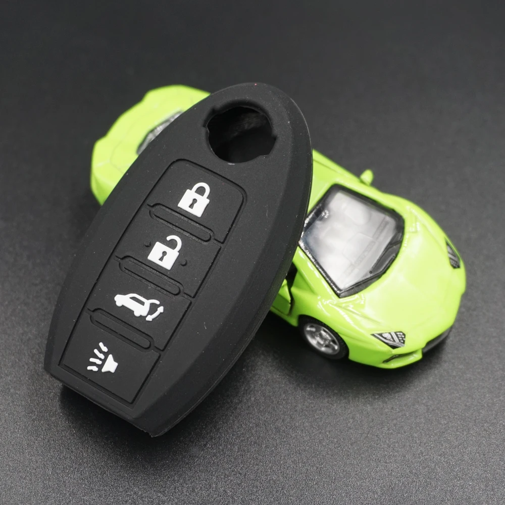 

Xinyuexin Silicone For Nissan Car Key Case Cover For Qashqai Altima Serena juke x-trail Note Almera 4 Buttons Remote Key Case